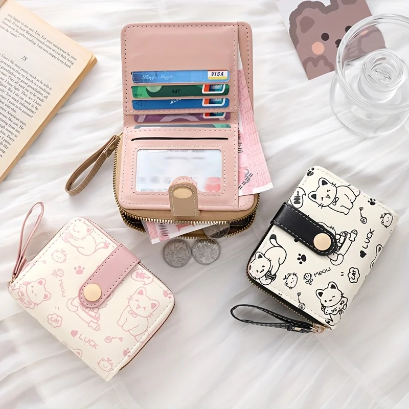 Wristlet Wallet Zipper - Women Wallet Coin Purse Printed Cute