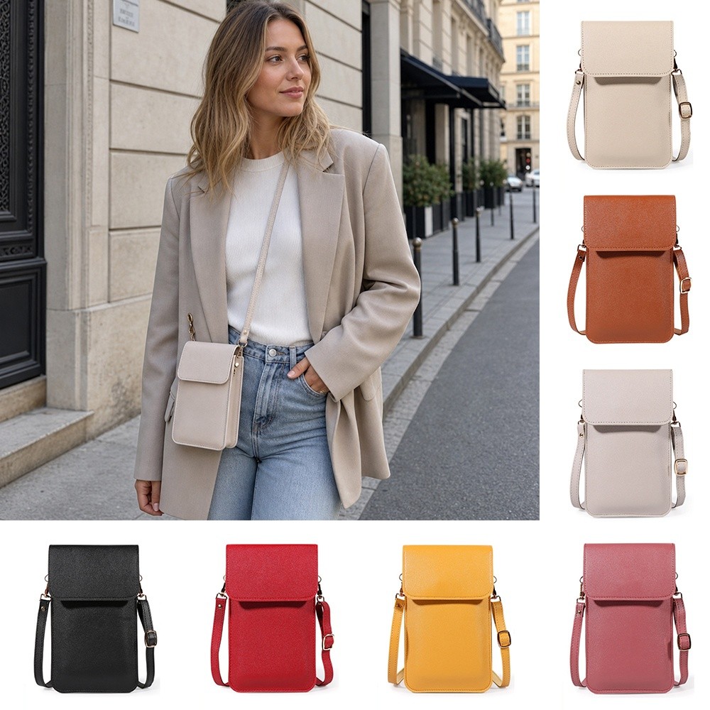 Wristlet Wallet Zipper - PU Leather Touch Screen Phone Bag