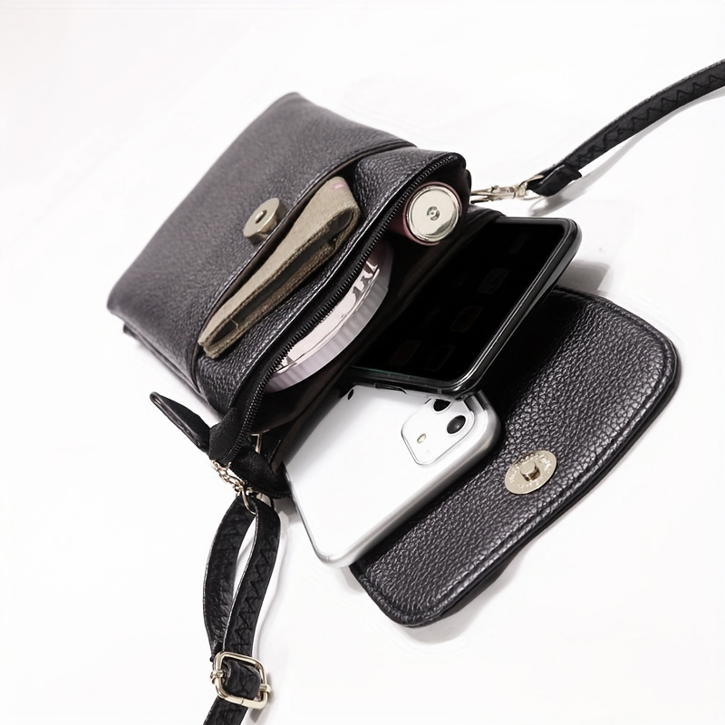 Wristlet Wallet Zipper - Women Leather Crossbody Phone Bag Small