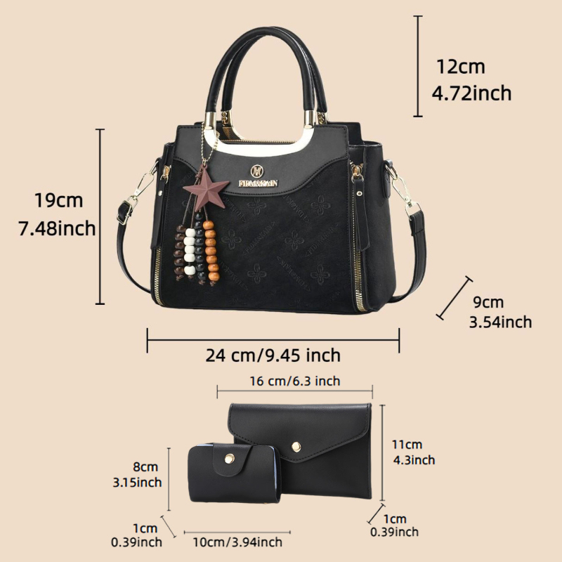Stylish women's handbag, solid - Luxury Bags In 评论和价格