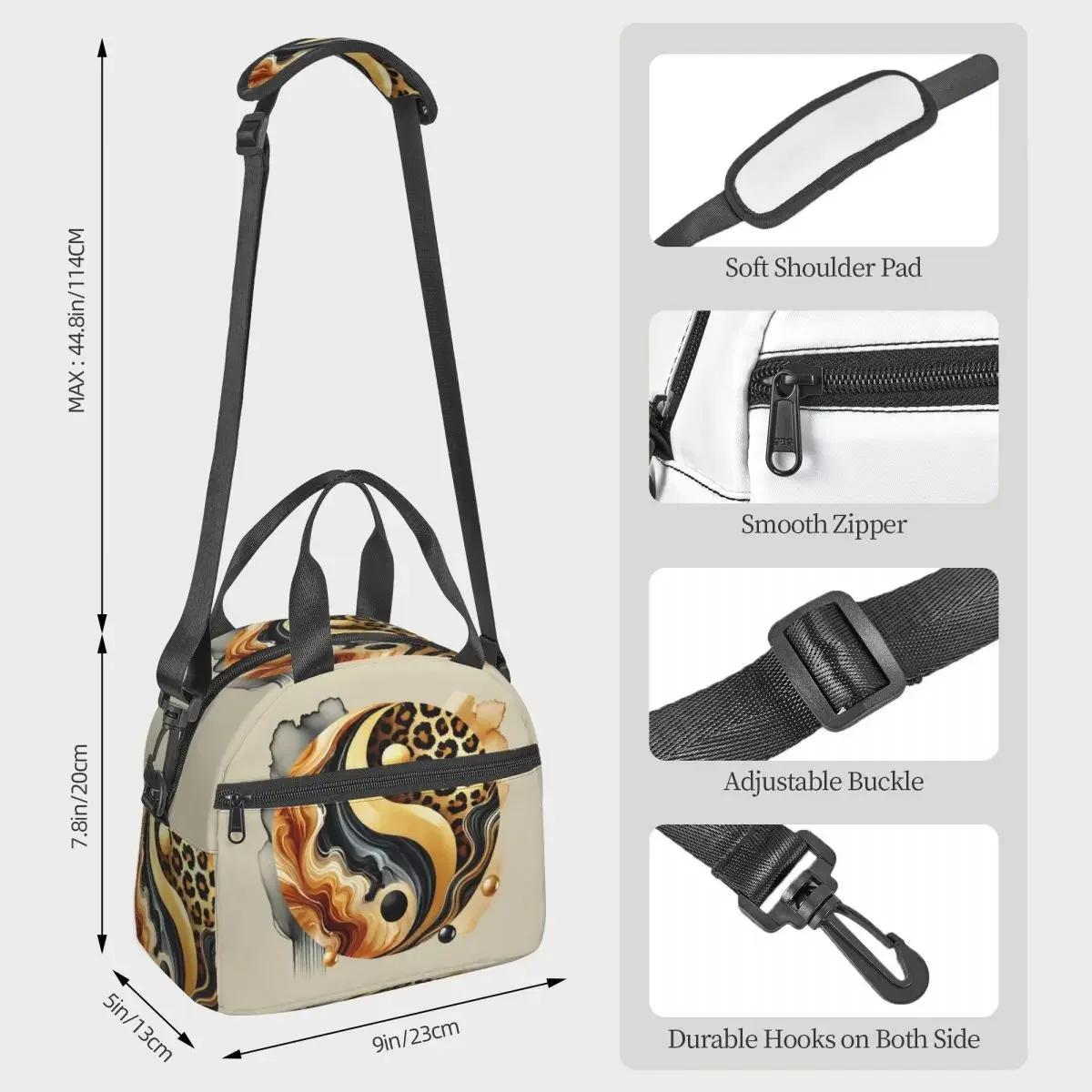 Leopard Yin Yang Luxury Gold M - Luxury Bags For Kids 评论和价格