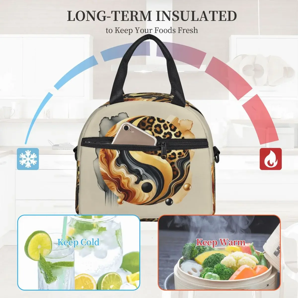 Leopard Yin Yang Luxury Gold M - Luxury Bags For Kids 评论和价格