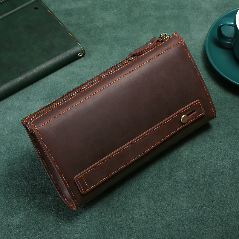 Men's Clutches Long Handbag Bu - Wristlet Wallet Zipper 评论和价格