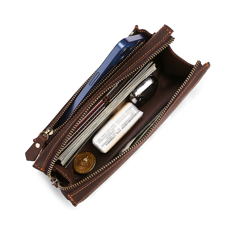 Men's Clutches Long Handbag Bu - Wristlet Wallet Zipper 评论和价格