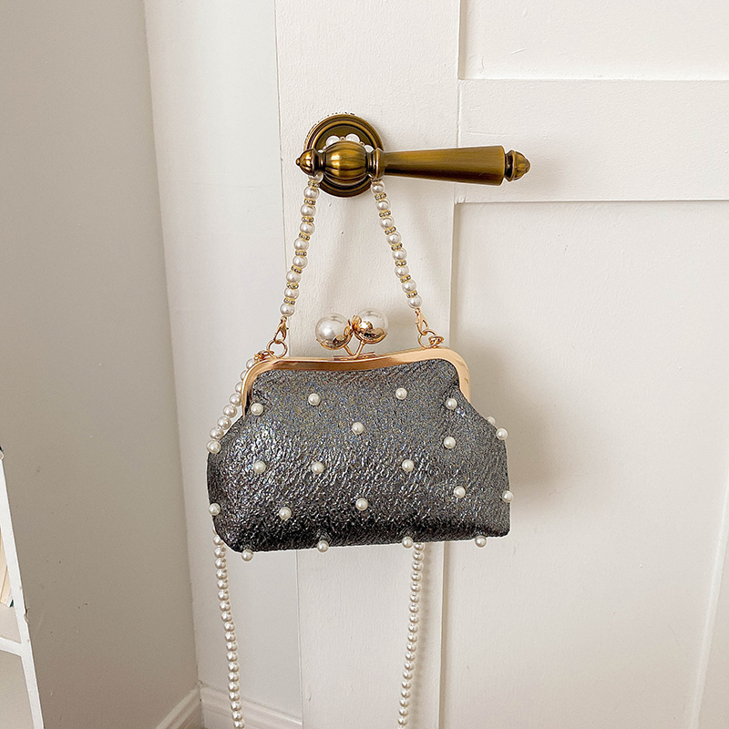Glitter Pearl Decor Kiss Lock  - Luxury Bags Affordable 评论和价格