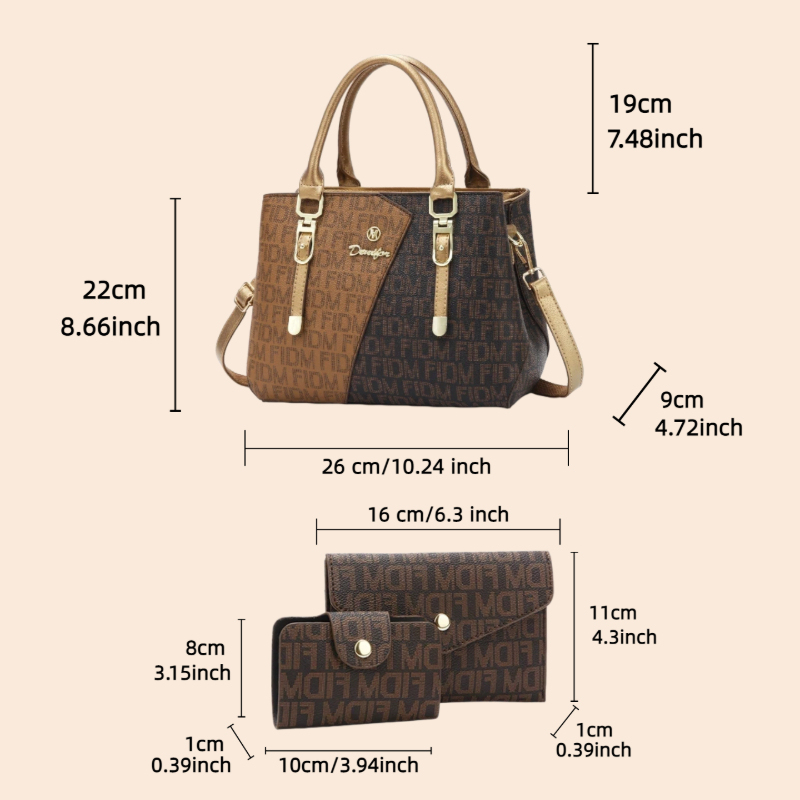 3-piece women's bag set, luxur - Luxury Bags In 评论和价格