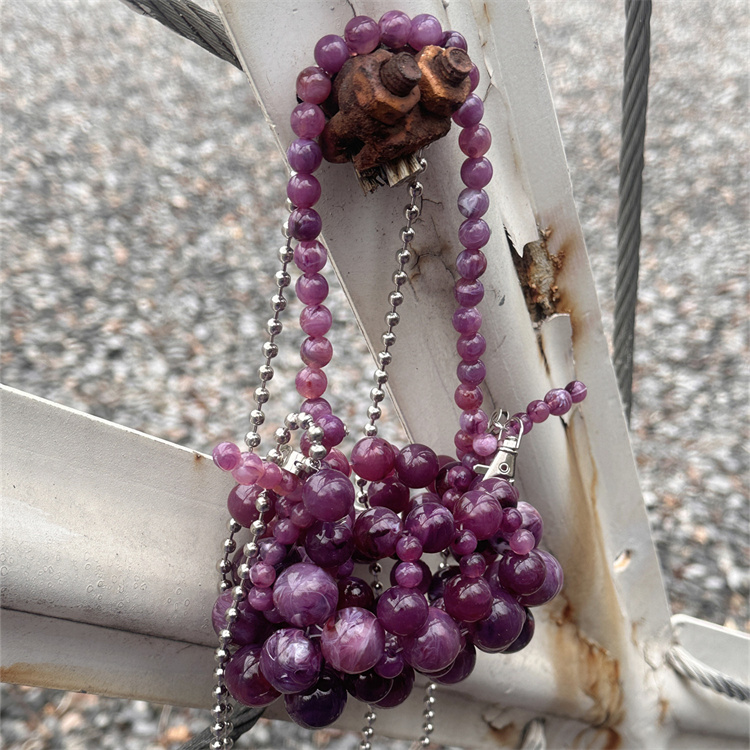Girls Mini Purple Beaded  Clut - Luxury Bags For Kids 评论和价格