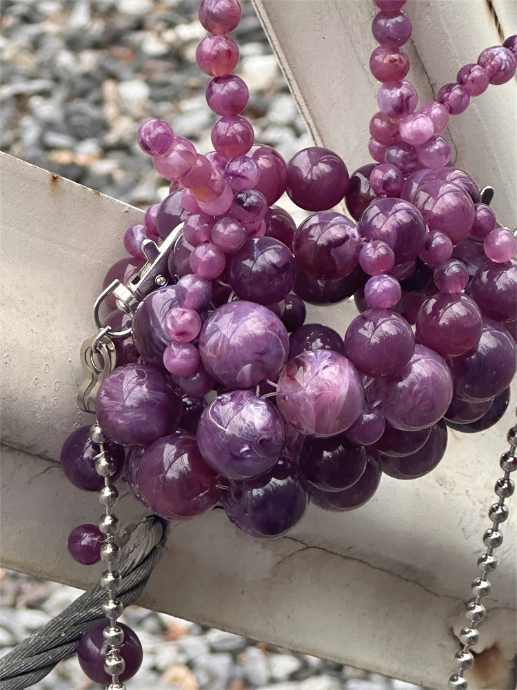 Girls Mini Purple Beaded  Clut - Luxury Bags For Kids 评论和价格