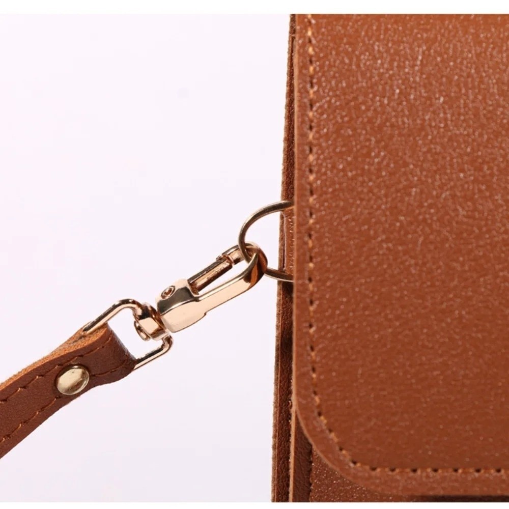 PU Leather Touch Screen Phone  - Wristlet Wallet Zipper 评论和价格