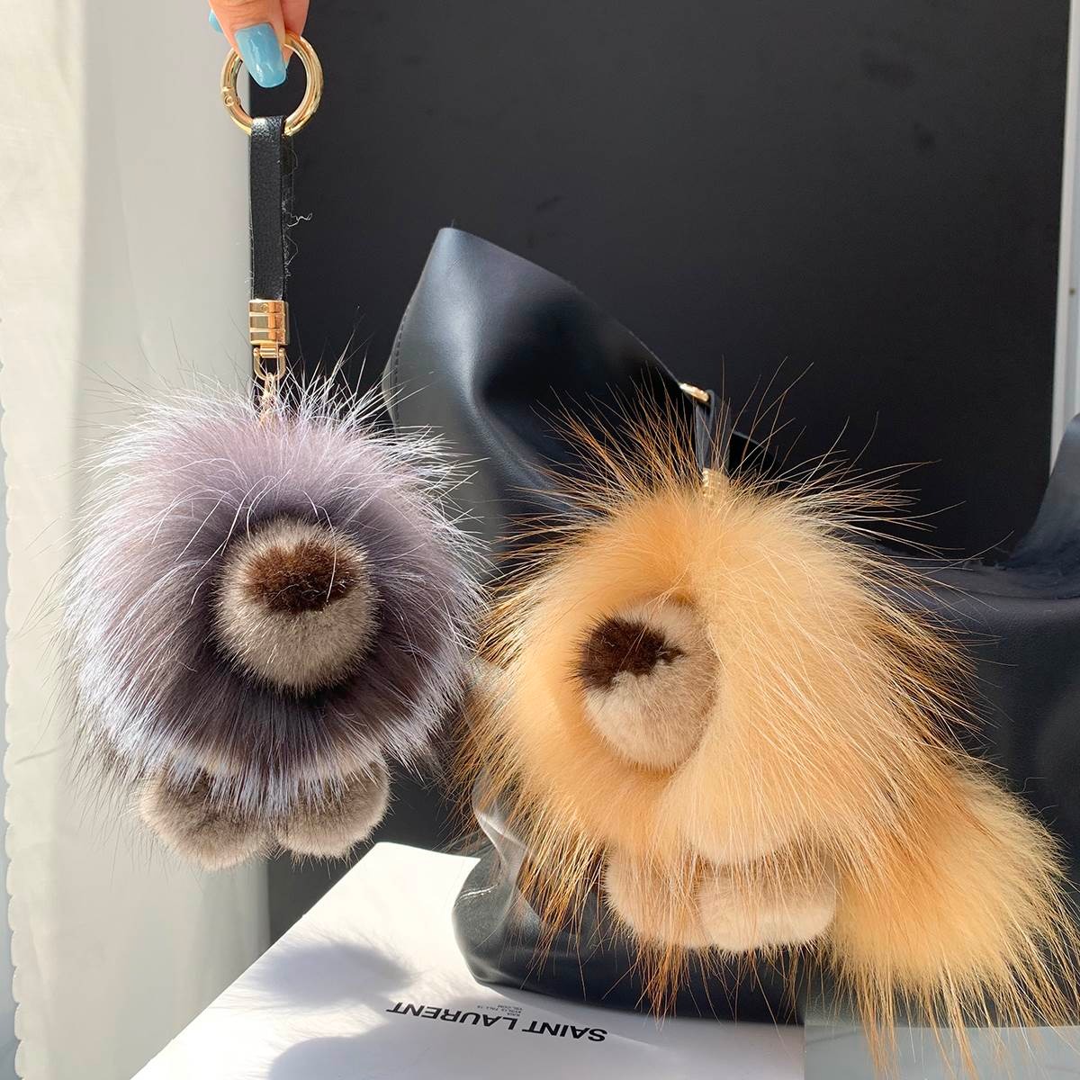 Luxury Real Mink Fur Lion Pend - Luxury Bags For Kids 评论和价格