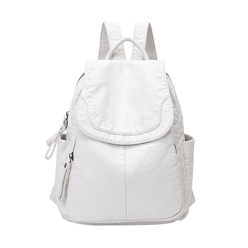 Women's Backpack White Washed  - Shoulder Bag Slouchy 评论和价格