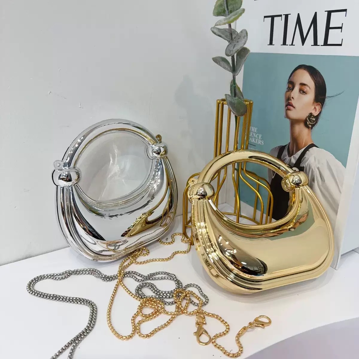 Mini Golden Evening Bag Purses - Shoulder Bag Slouchy 评论和价格