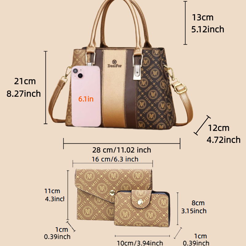 3-piece set of women's handbag - Luxury Bags In 评论和价格