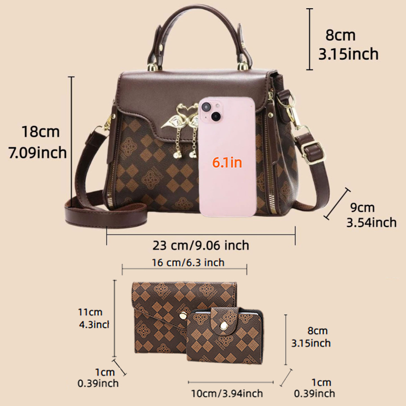 3-piece women's bag set, light - Luxury Bags In 评论和价格