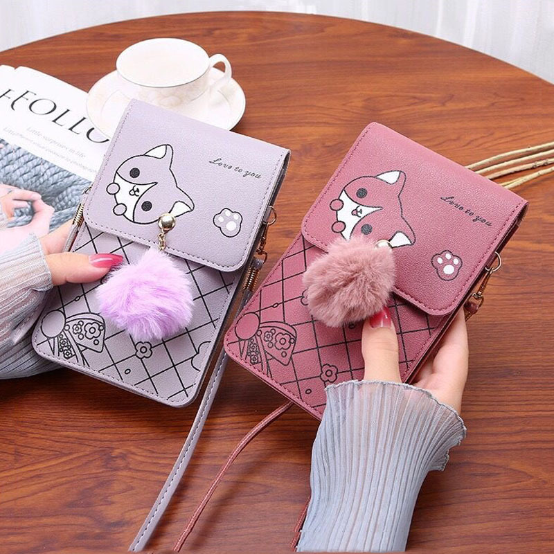 Cute Cartoon Pattern Touch-Scr - Shoulder Bag Slouchy 评论和价格
