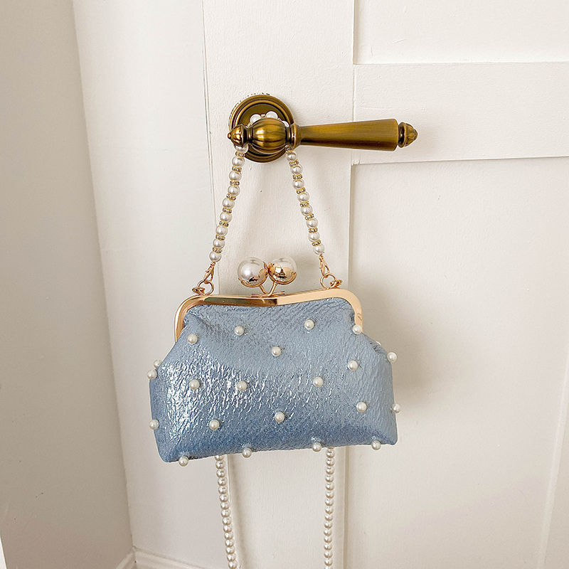 Glitter Pearl Decor Kiss Lock  - Luxury Bags Affordable 评论和价格
